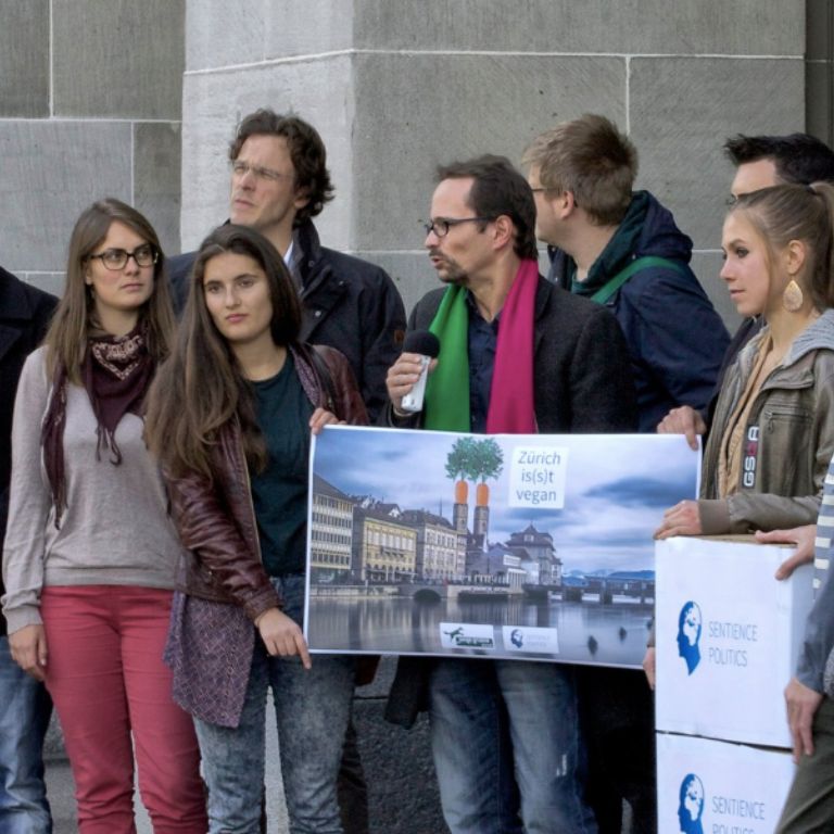 Sentience supporters during an initiative